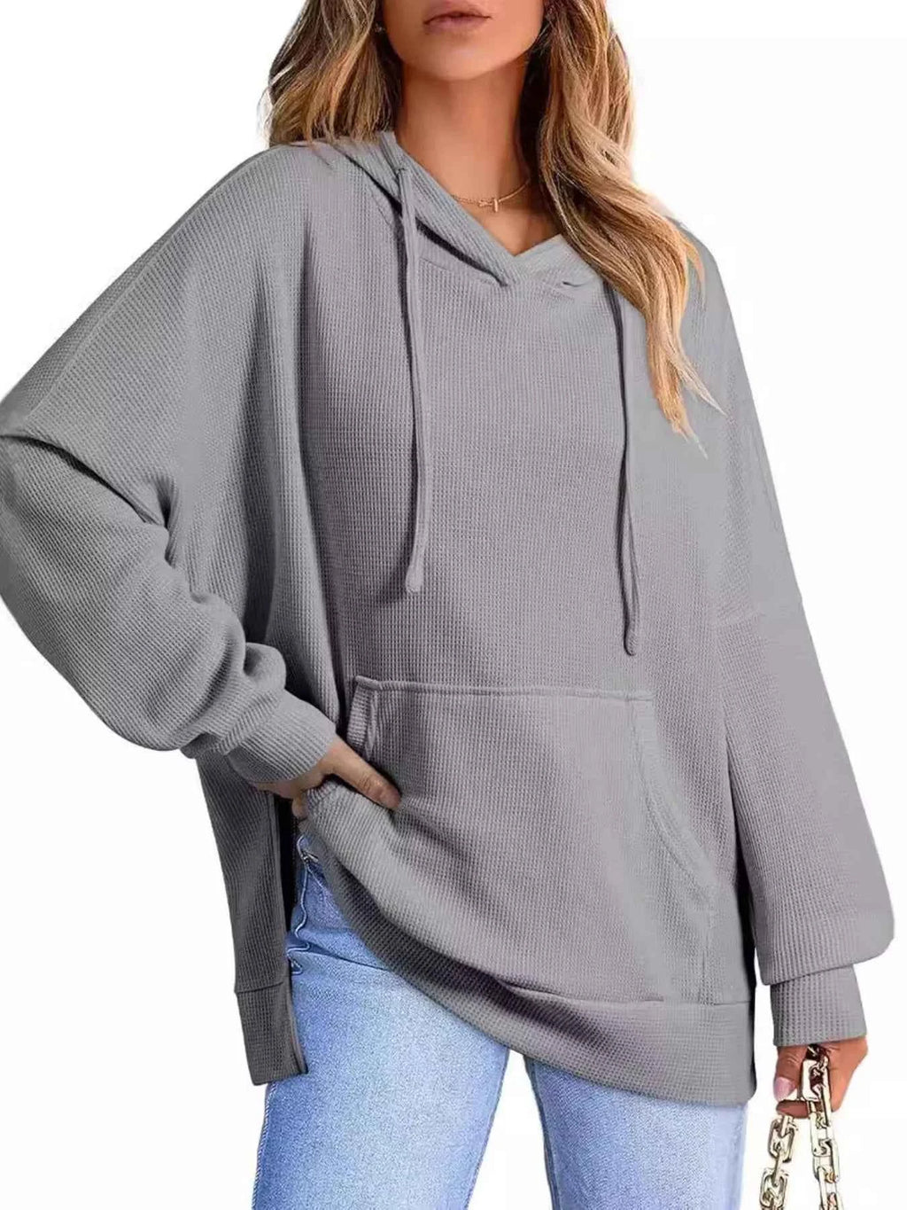 High-Low Hoodie with Kangaroo Pocket - Nico`s Store
