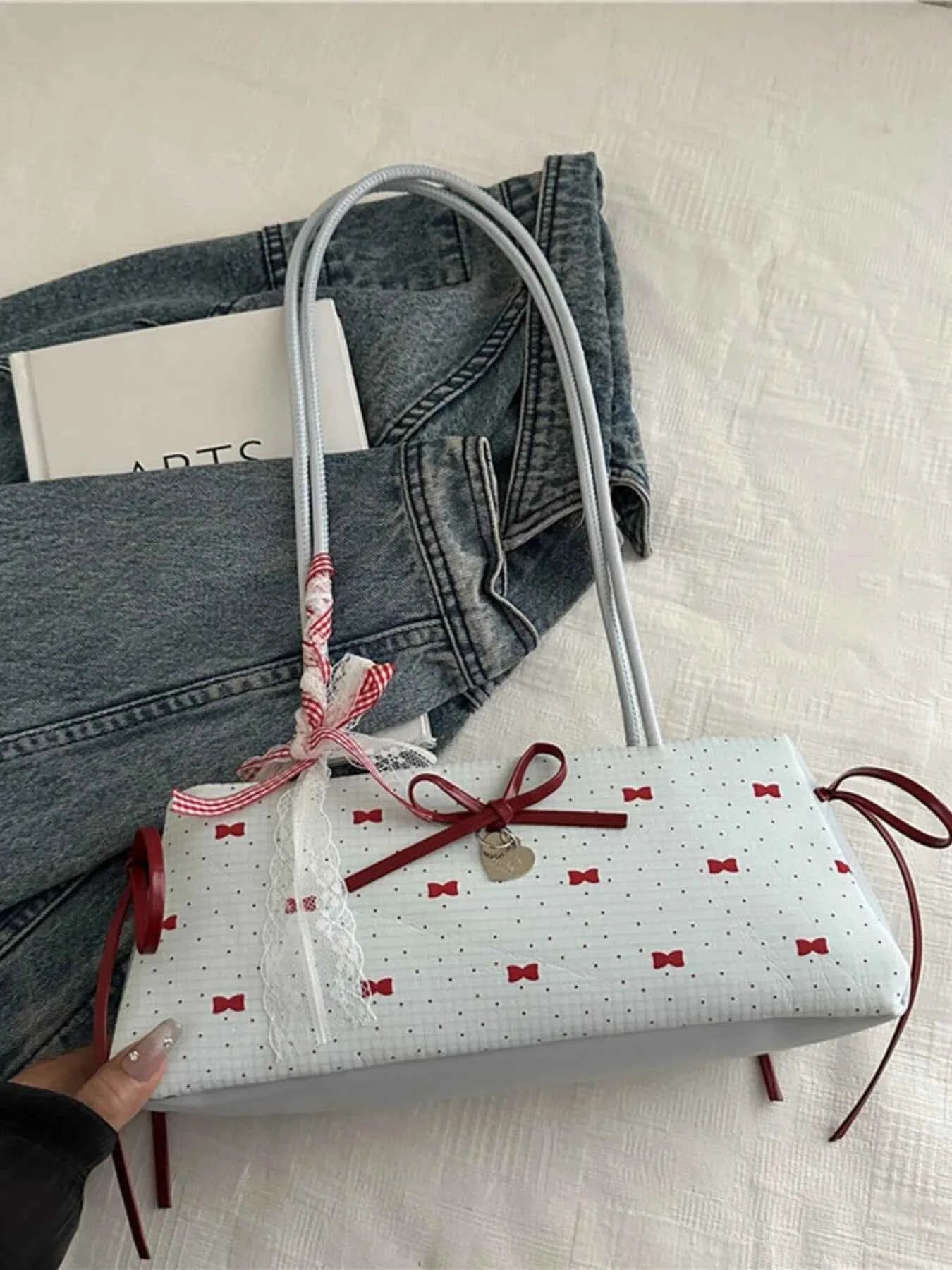 Quality Bow Print Shoulder Bag - Nico`s Store