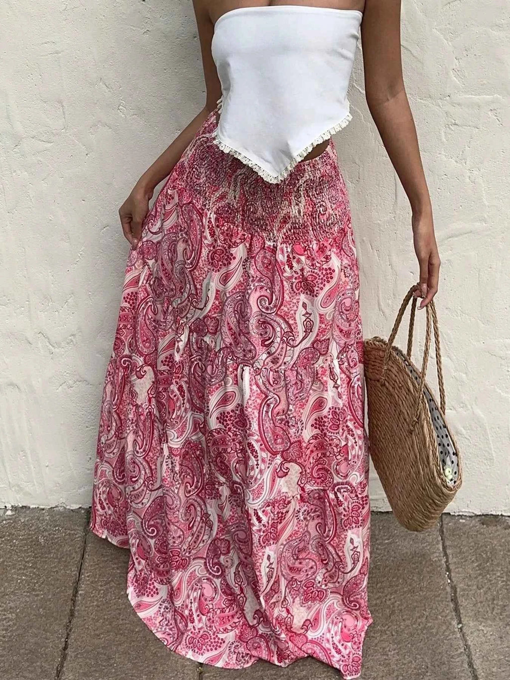 Quality Smocked Printed Maxi Skirt - Nico`s Store