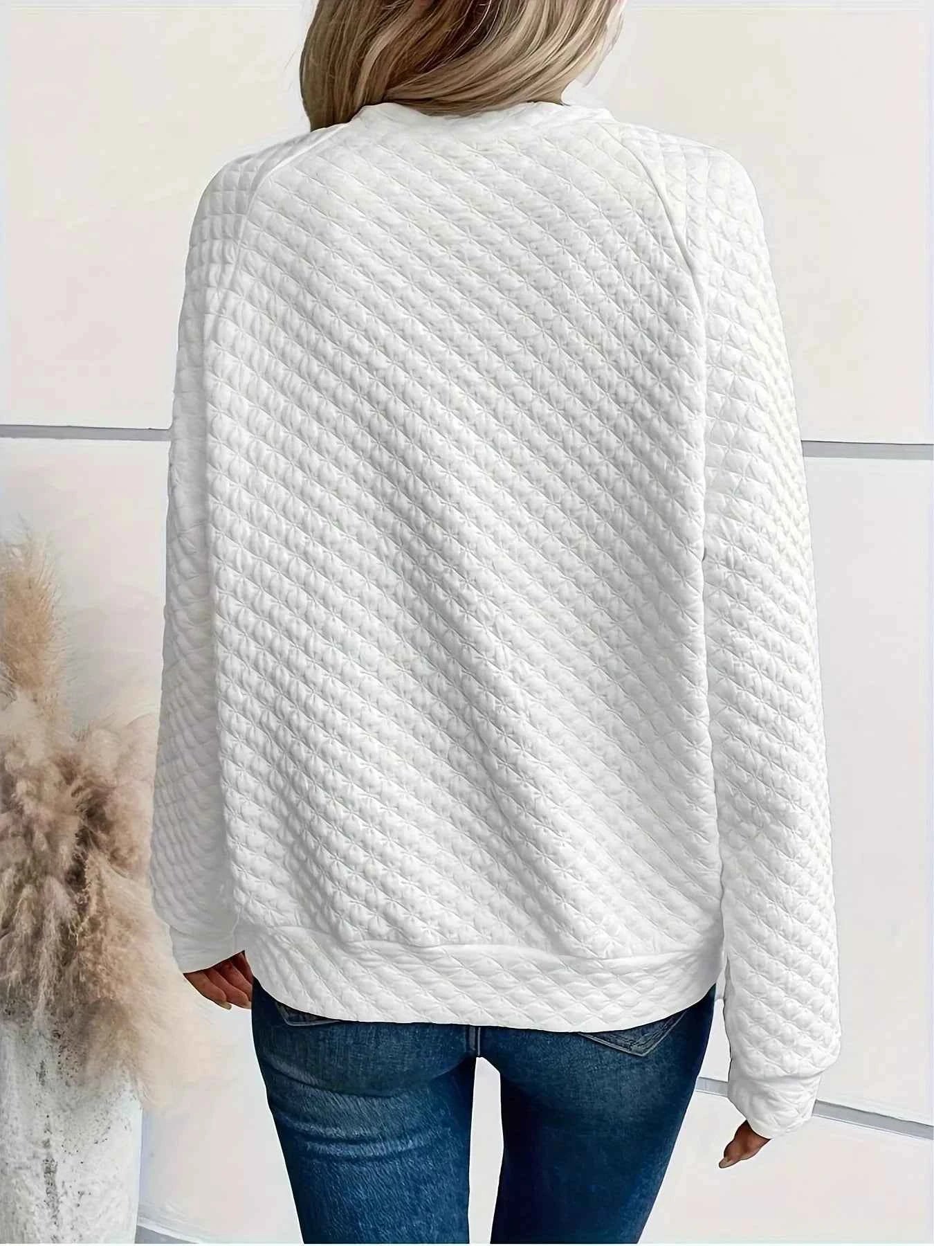 Textured Long Sleeve Sweatshirt for Ultimate Comfort - Nico`s Store