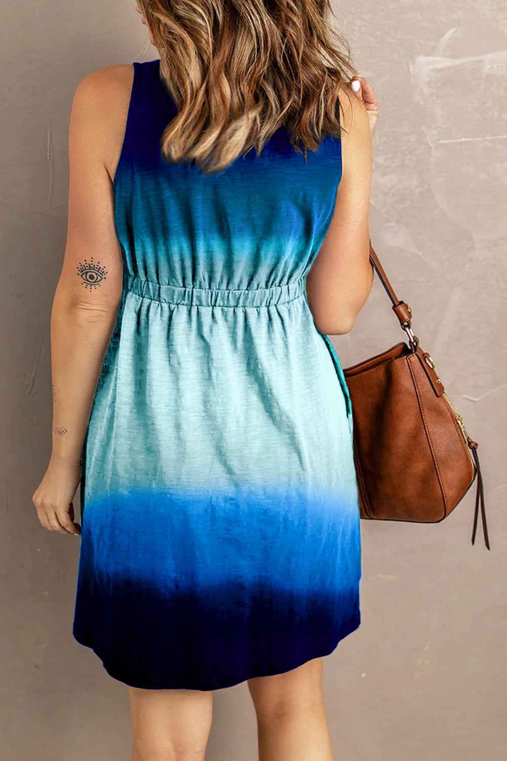 Scoop Neck Buttoned Magic Dress with Pockets - Double Take Sleeveless Style