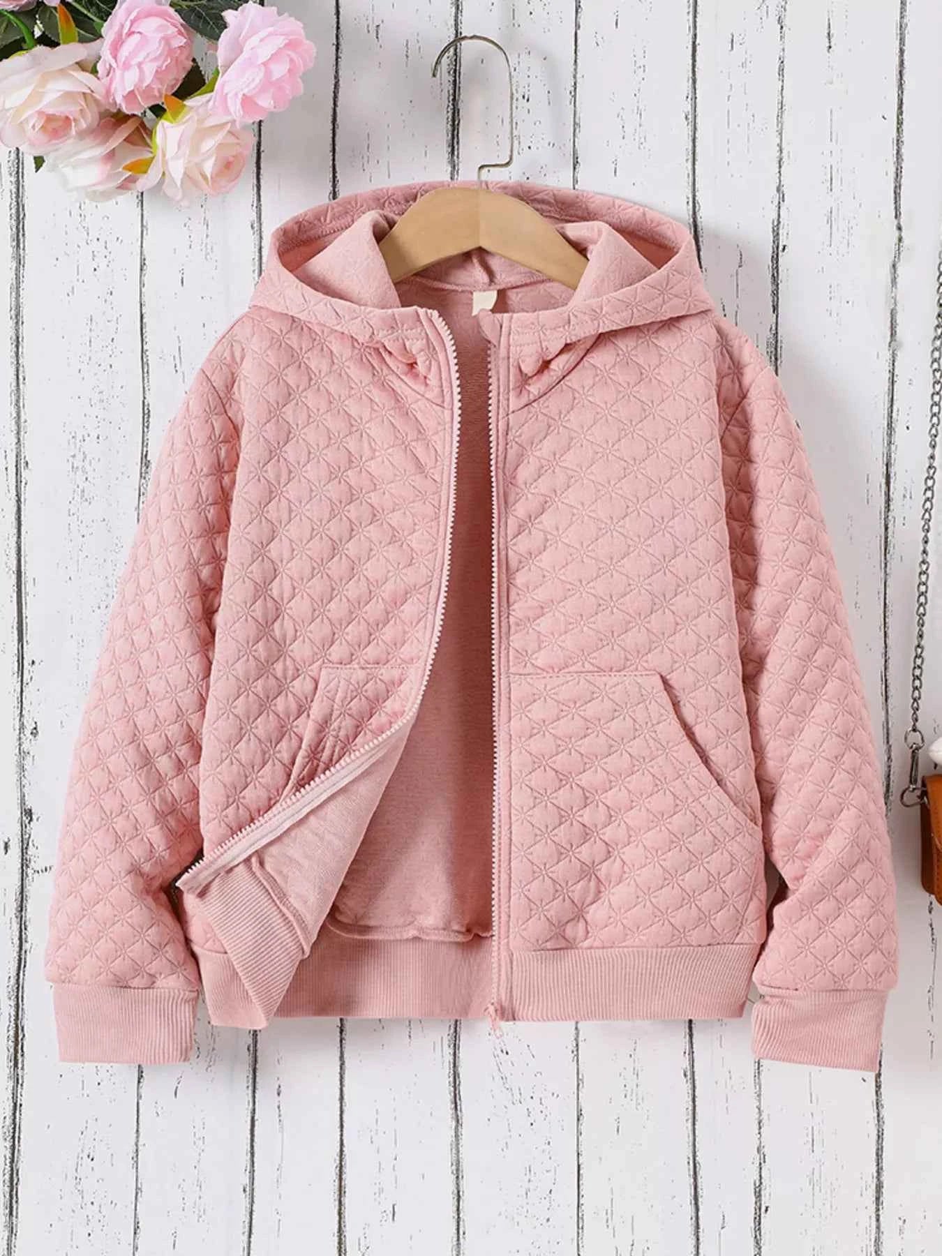 Children's Zip-Up Hooded Jacket - Quilted Design for Comfort and Style - Nico`s Store
