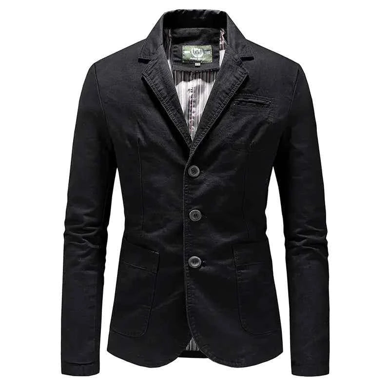 Men's Single Breasted Jacket in Solid Color - Nico`s Store