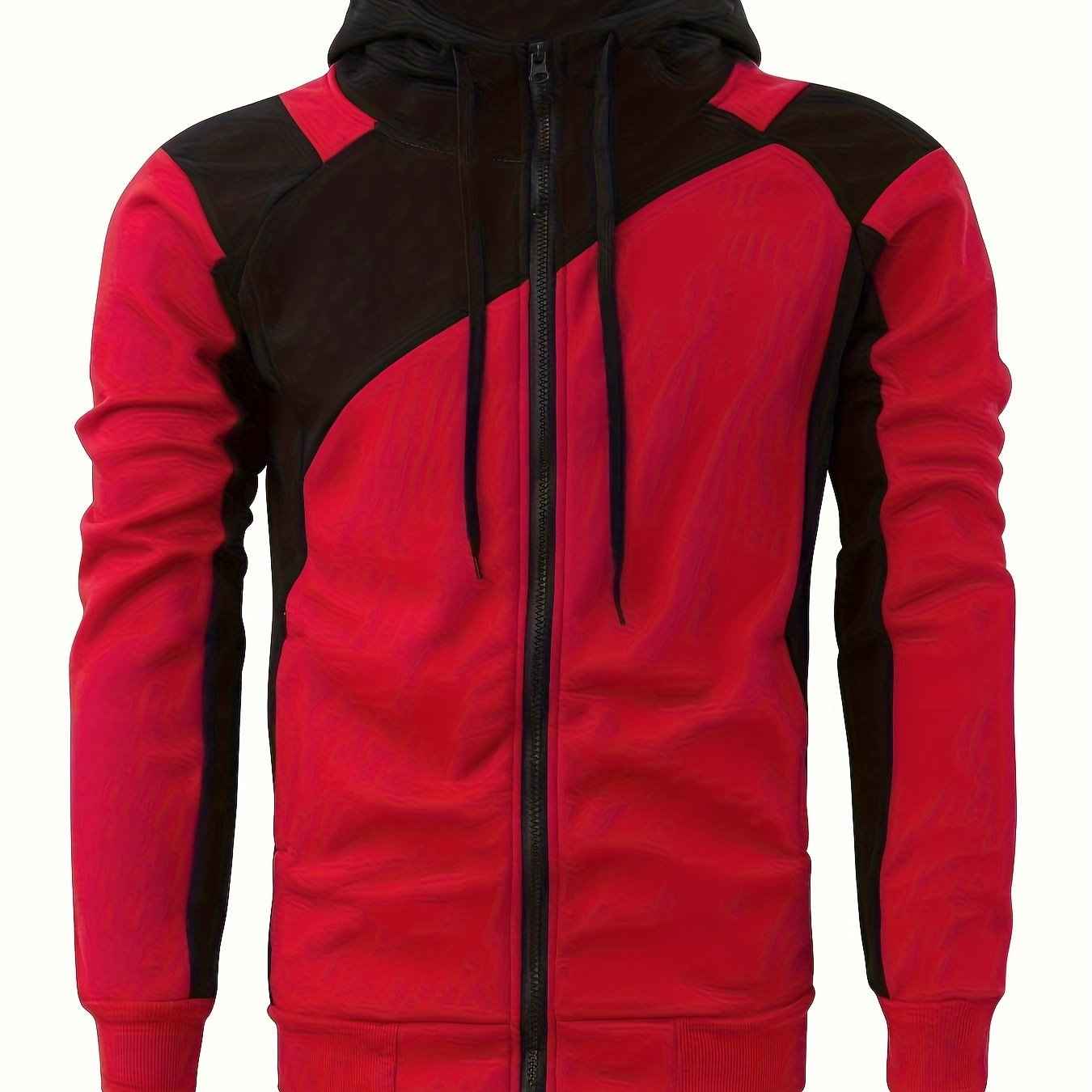 Men's Color Block Zip Up Hoodie Trendy Casual Jacket - Nico`s Store