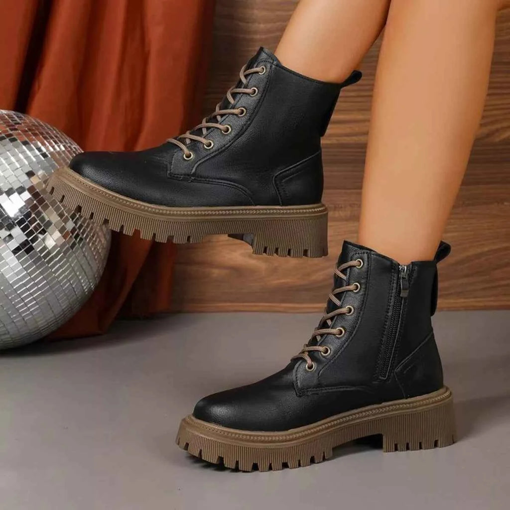 Lace Up Round Toe Boots for Stylish Comfort and Durability