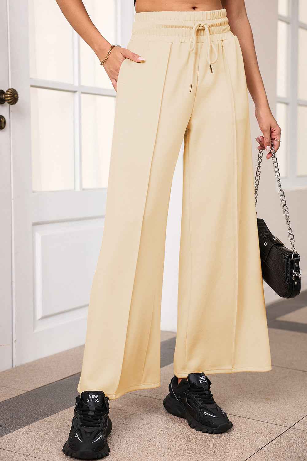 Drawstring Wide Leg Pants with Pockets - Nico`s Store