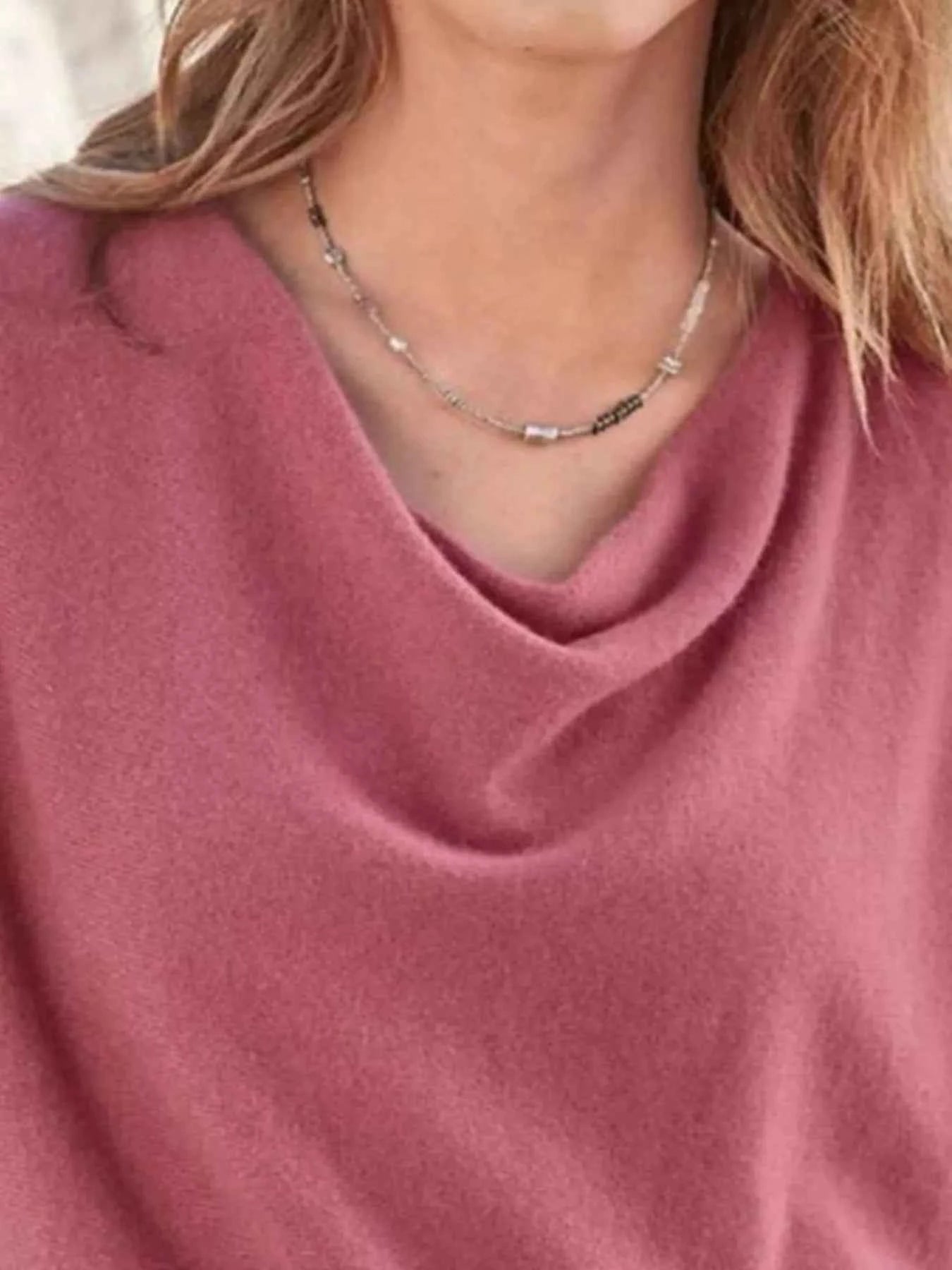 Full Size Plus Size Cowl Neck Long Sleeve Top - Perfectly Flattering Plus Size Cowl Neck Top