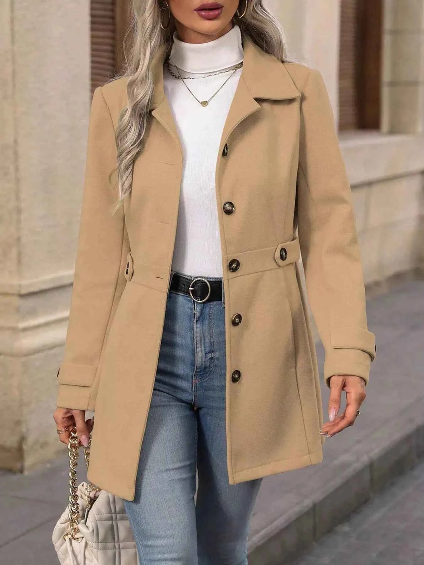 Button Up Long Sleeve Outerwear - Nico`s Store