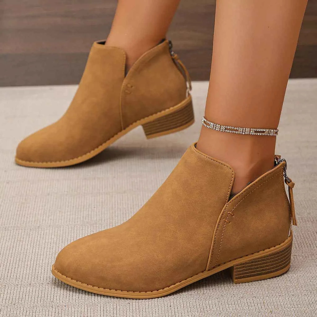 Pointed Toe Block Heel Boots for Stylish Comfort