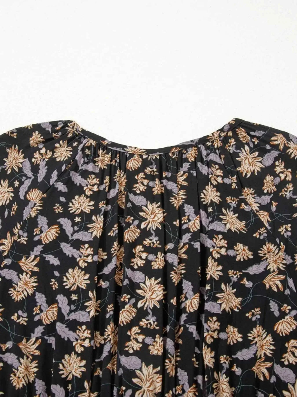 V Neck Babydoll Dress with Smocked Bust and Bubble Sleeves - Nico`s Store