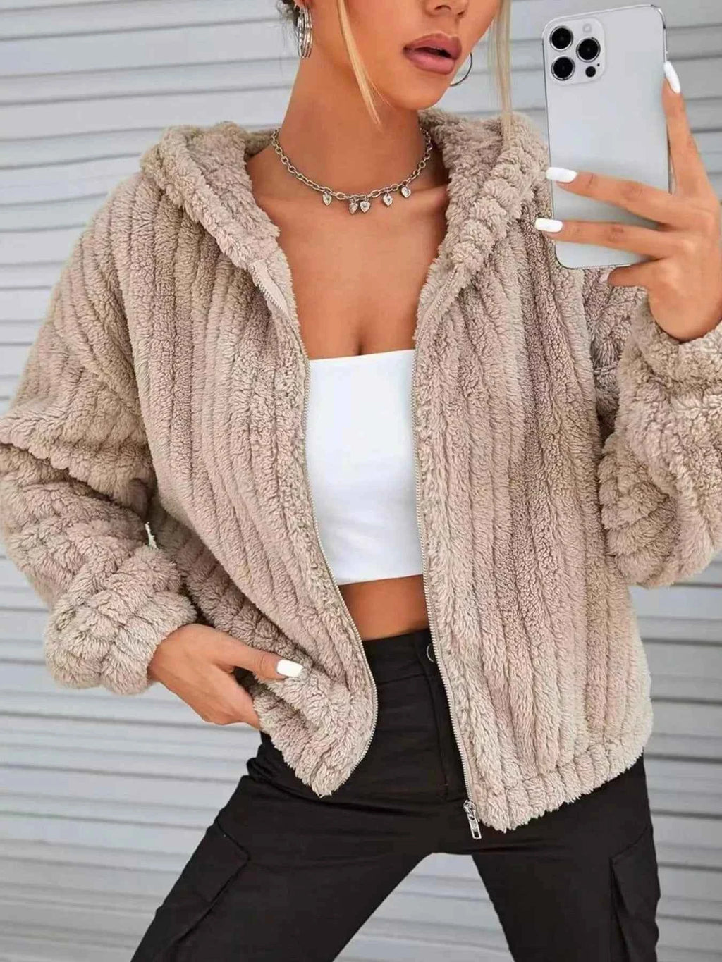 Teddy Bear Ear Hooded Fleece Outerwear - Nico`s Store