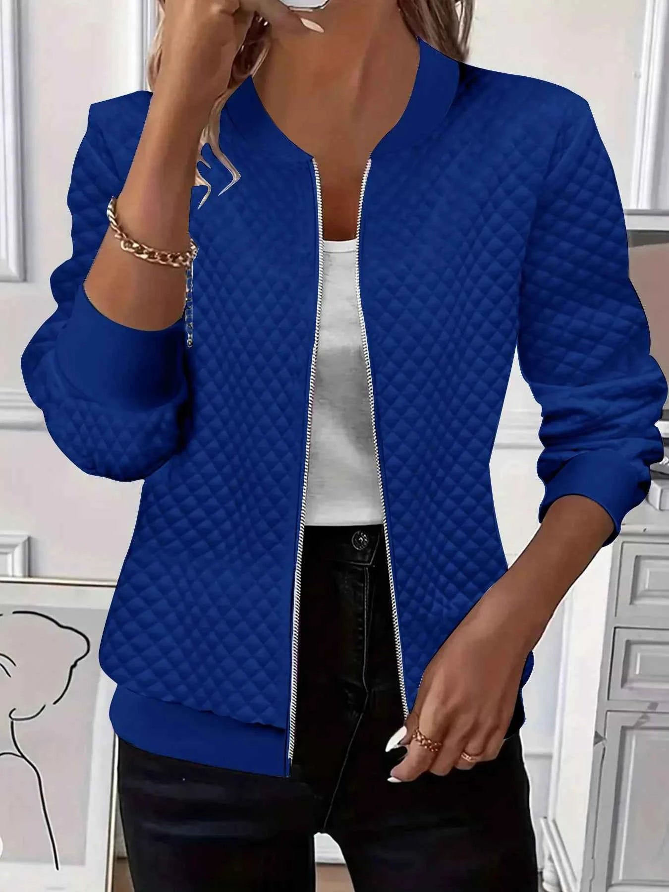 Textured Zip Up Jacket for Stylish Layering - Nico`s Store