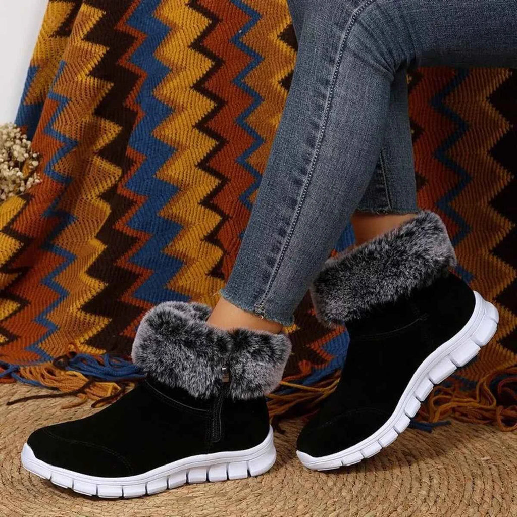 Side Zip Faux Fur Boots from Nico's store - Nico`s Store