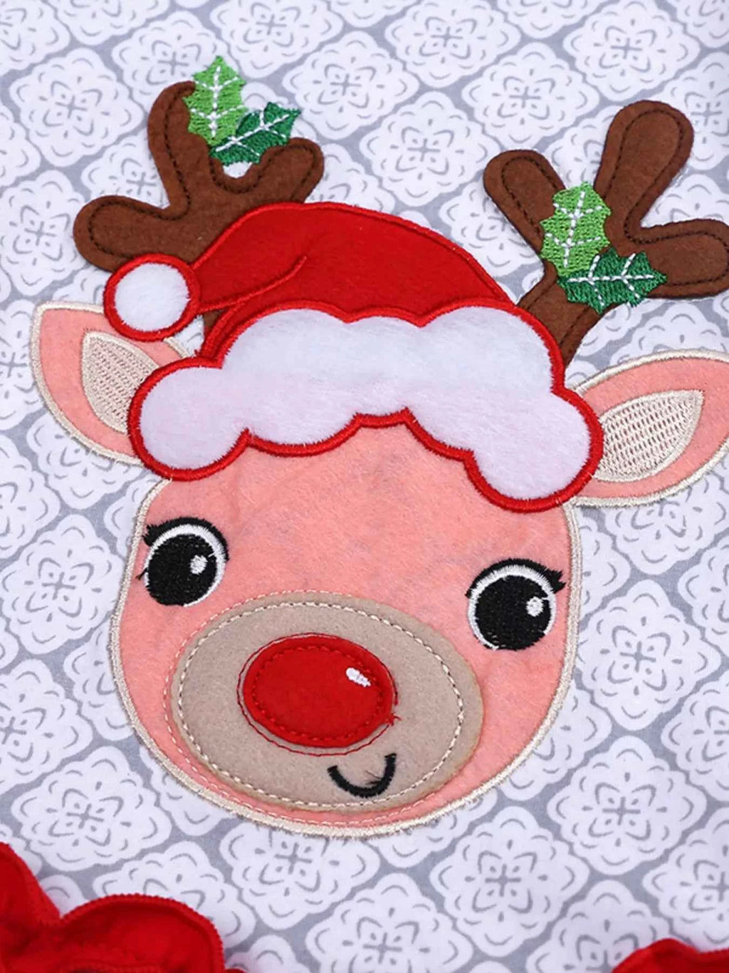 Children's Christmas Reindeer Outfit Set with Ruffle Trim - Nico`s Store