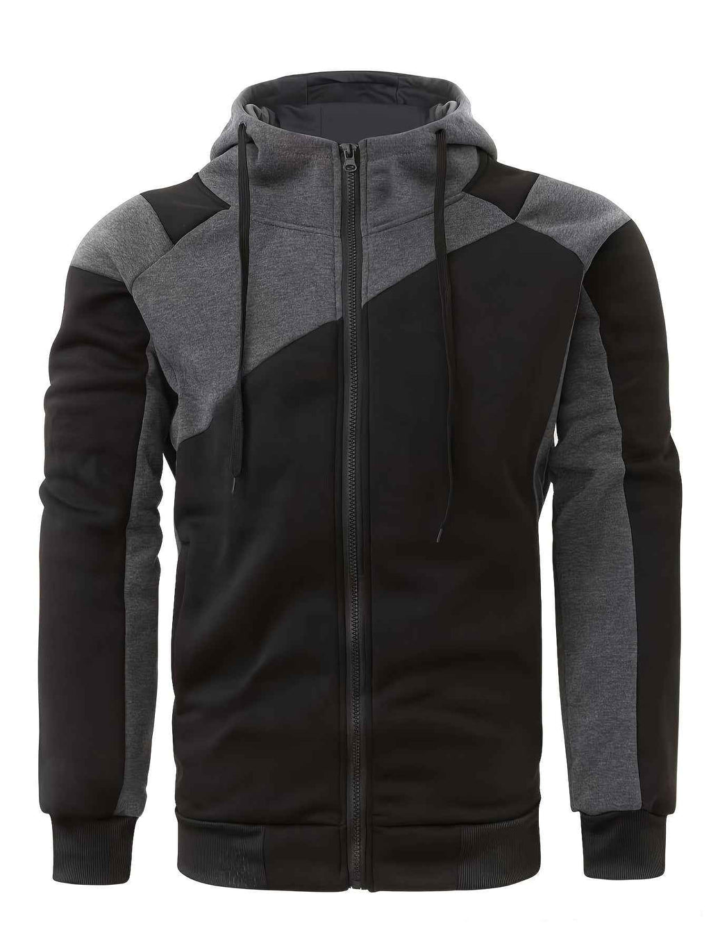 Men's Color Block Zip Up Hoodie Trendy Casual Jacket - Nico`s Store
