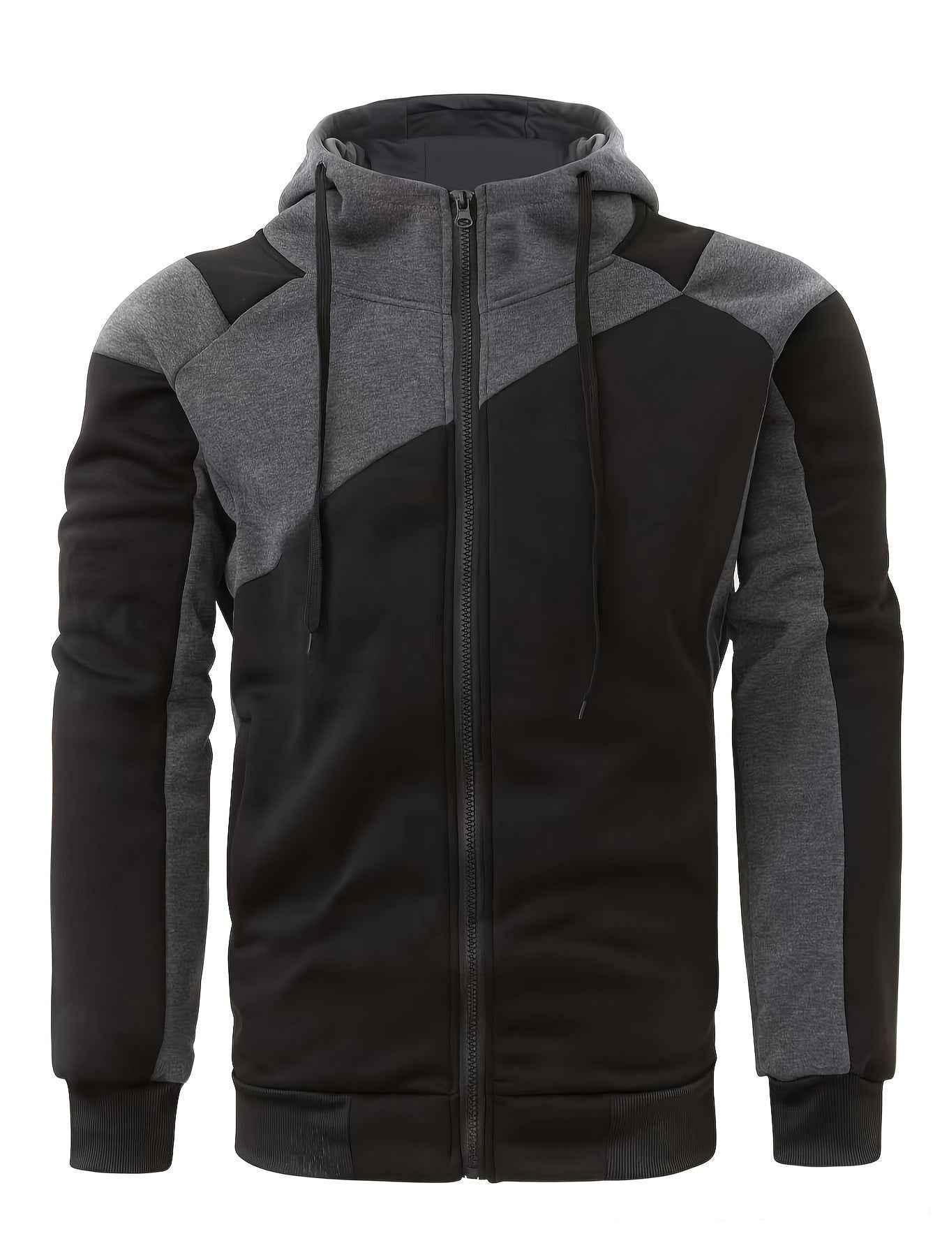 Men's Color Block Zip Up Hoodie Trendy Casual Jacket - Nico`s Store