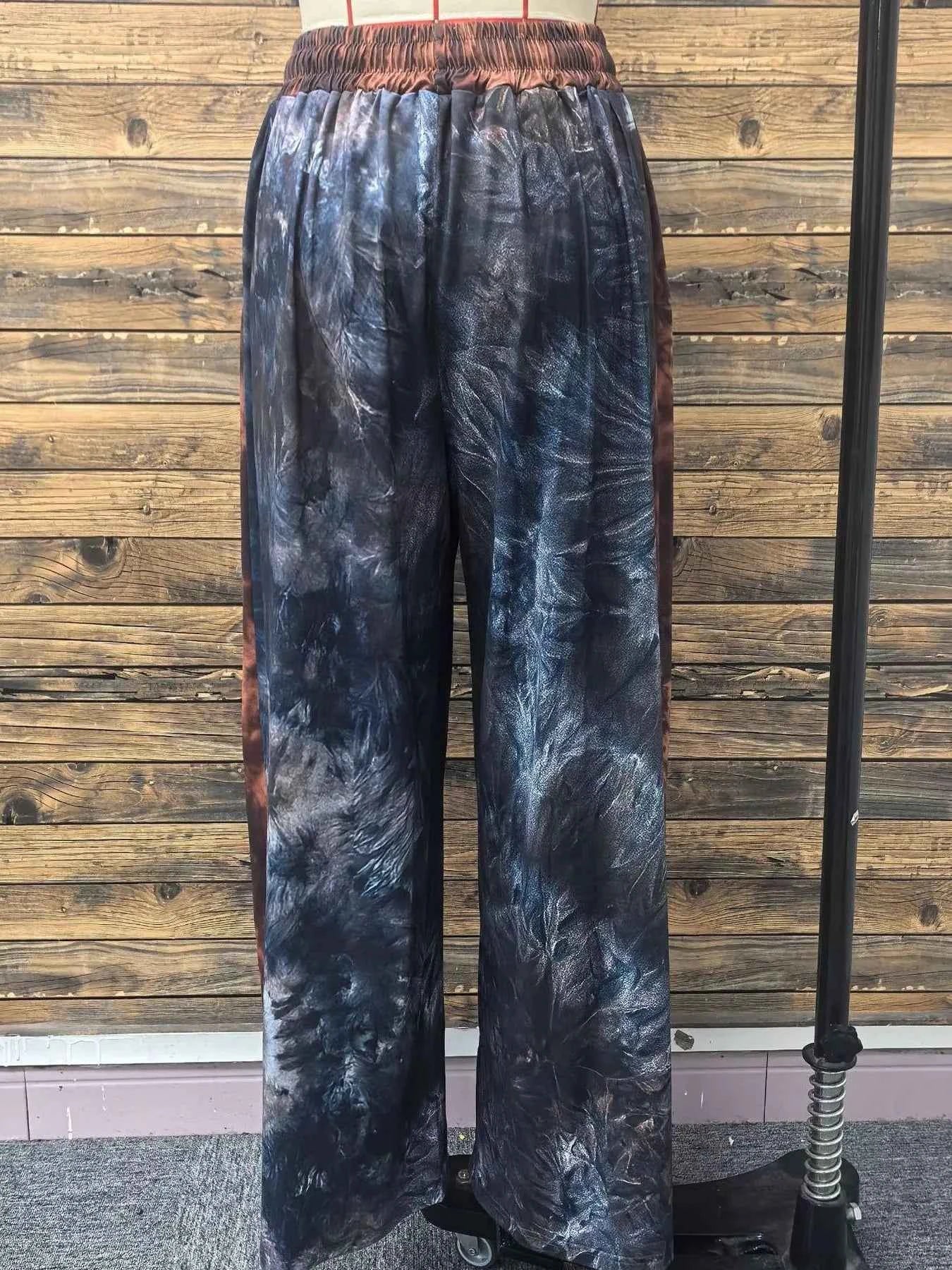 Full Size Plus Size Tie-Dye Wide Leg Pants for Effortless Style