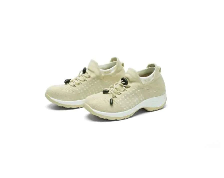 Women's Knit Sneakers with Thick Wedge Sole – Style 1855 - Nico`s Store