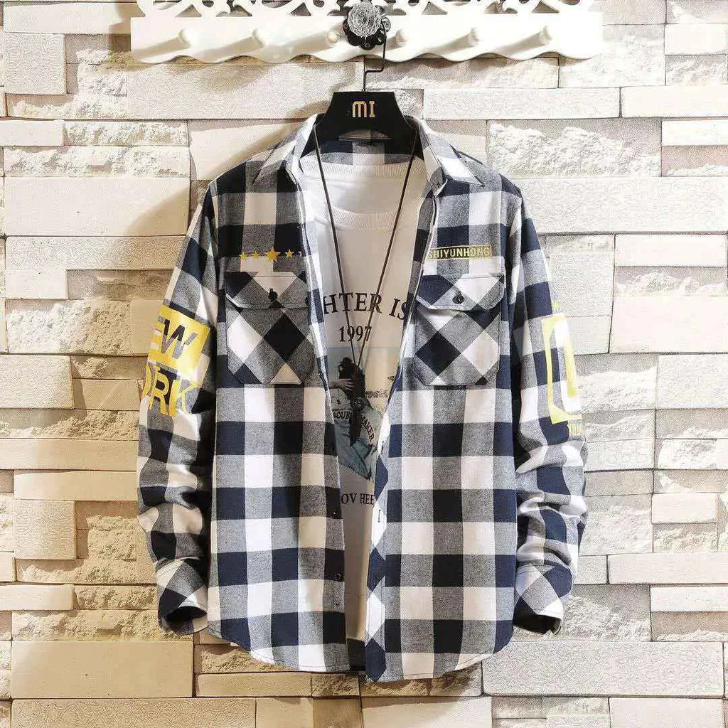Slim Fit Plaid Shirt for Men Casual Style - Nico`s Store